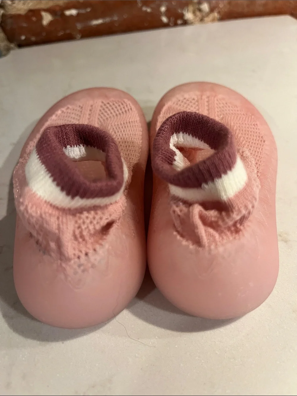 Kids Pink Slip-On Water Shoes with Elastic Ankle 1-2 years